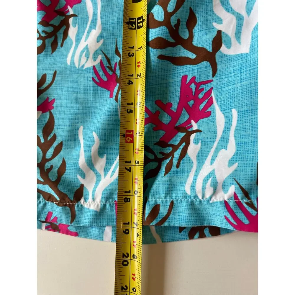 Peter Millar Swim Trunks Shorts Men's Size M Drawstring Lined Coral Seaweed